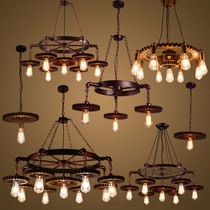 American industrial style creative retro special gear chandelier personality restaurant bar barber shop decoration iron chandelier