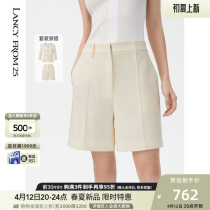 (white deer homer) Longpose Three-acetate-style small balsamic wind shorts women 2022 Summer new professional Western-style pants