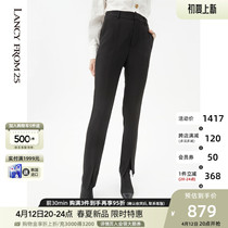 Longs Front Open Fork High Waist West Pants Women 2022 Spring New Style Casual Micro Lasertemperament Black Long Pants