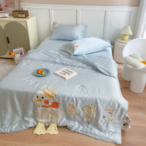 Summer 80 double-sided days silk summer by four sets of cartoon embroidered summer cool by small childrens machine washable air conditioning by the core