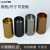 Custom floor round washbasin stainless steel columns type countertops Creative Art Black Titanium Golden Wash Basin