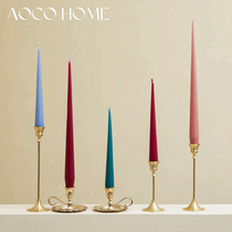 Nordic colored pointed odorless candle long rod candle holder home decoration wedding romantic evening table ornaments