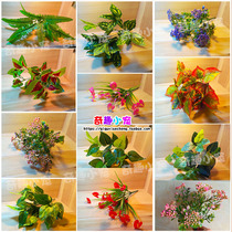 Hermit crab landscaping DIY decoration simulation flowers and plants Funny little pet tank Fun life Raising crab rhododendron root flower arrangement