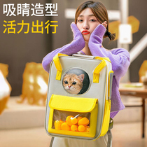Cat bag out portable cat bag large capacity breathable canvas cat backpack small dog cage pet supplies