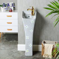 Ceramic column washbasin small toilet art basin integrated column basin balcony floor-standing wash basin