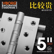 Hong Kong Yubao 5 inch 304 stainless steel wooden door door door hinge silent bearing hinge flat opening hinge S533 single piece