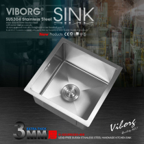 Hong Kong Yubao 304 stainless steel handmade sink washing basin bar cabinet in island platform single trough small apartment Star Basin