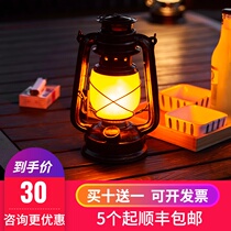 LED rechargeable bar table lamp Creative personality retro clear bar cafe decoration outdoor kerosene lamp horse lamp table lamp