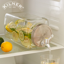 UK kilner cold water kettle with faucet summer household glass kettle lemon water bottle refrigerator cold water jar