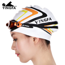 British hair silicone printed swimming cap unisex long hair comfortable fashion printed swimming cap multi-color color