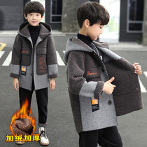 6 boy gush thickened fur coat 2021 autumn winter clothing new ten 9 CUHK children 15 boys even hat jacket