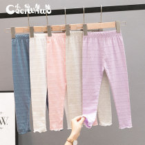 Childrens clothing Girls hit bottom pants little girl Summer slim fit 70% pants Childrens baby anti-mosquito pants can be open crotch pants