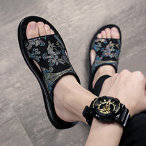 Slippers male outwear Summer 2022 New wave outdoor anti-slip nets Red sandals Male households Foreign Tide Summer Sandals