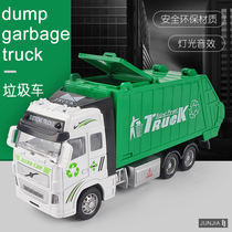 1 32 Simulation sanitation vehicle model environmental protection garbage transporter toy alloy childrens toy car boy resistance to fall