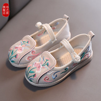 2021 spring new cloth shoes children embroidered shoes old Beijing cloth shoes baby costume performance shoes girls Hanfu shoes