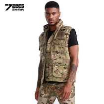 726 summer tactical function vest men outdoor commuter field training multi pocket vest tooling cp camouflage mc