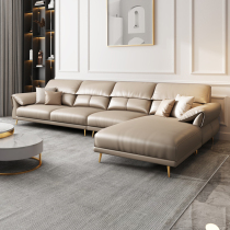 Leather sofa Italian light luxury First layer cowhide modern simple living room small apartment Nordic light luxury corner leather sofa