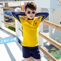 Childrens swimsuit boys summer 2021 new middle and large childrens swimwear sunscreen long and short sleeves sunscreen primary school swimsuit