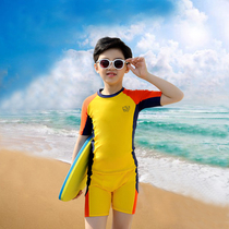  Boys swimsuit split middle and large childrens sunscreen childrens swimsuit pants set new primary school students quick-drying boys swimsuit