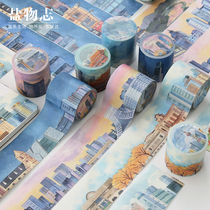 Beijing Shanghai Guangzhou Chengdu Handbooks Scenery Travel Mark City Scenery Handbooks Material Collage of Decorative Stickers