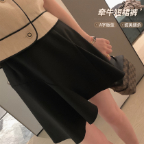 Xiaoyi custom (morning glory culottes)black skirt female summer a-line hip skirt Irregular high waist khaki