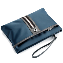 Mens handbag Business hand held bag Large capacity Envelope Bag Soft Leather Casual Hand Grip Bag Mobile Phone Clip Hand Carry Bag Man