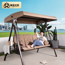 Gold Garden Swing swing Outdoor Rocking Chair Iron Art Balcony Outdoor Hanging Chair Adults Home double Courtyard Swing Chair