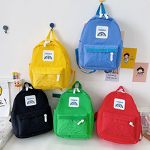 Simple solid color boys and girls bag fashion baby kindergarten school bag children light backpack baby backpack baby shoulder bag