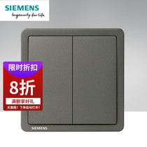 Siemens switch socket to Candian tobacco gold ash series household 86 type narrow frame large panel two open dual control