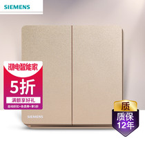 Siemens Ruizhi switch socket panel frameless champagne gold household power supply wise rose gold two open dual control