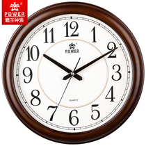Overlord clock 15 inch solid wood wall watch European living room clock creative home round Chinese style mute wall clock