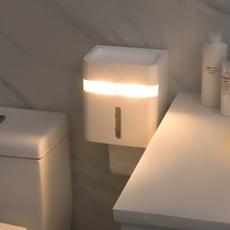 Smart human body induction night light led toilet tissue box shelf Toilet household punch-free toilet paper box