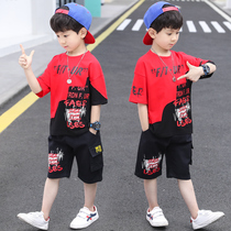 Childrens clothes boy summer clothing suit 2022 new summer handsome short sleeves CUHK child sports thin clothes damp