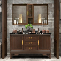 Bathroom new Chinese bathroom cabinet combination floor-standing solid wood light luxury hand wash basin cabinet Wash basin cabinet