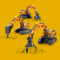 Inertial breaking machine grabbing stone machine engineering vehicle childrens toy simulation model sliding boy car model birthday gift