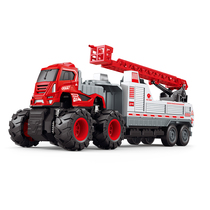 Inertial Alloy Head Trailer Fire Truck Cloud Ladder Car Rescue Simulation Model Taxiing Childrens Toy Birthday Present