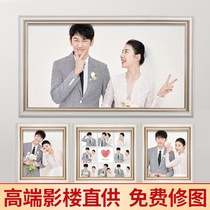 Wedding photo enlarged photo frame wall hanging combination bedroom family portrait 36 inch printing washed photos made of photo frame frame customization
