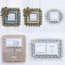 European Style Fabric Switch Applique Wall Sticker Protective Sheath Home Light Creative Double Socket Panel Trim Minimalist Nordic Style