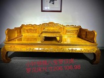 New authentic Sichuan Jinsi Nanmu small leaf Zhennan Babao Arhat bed water ripple classical carved solid wood furniture