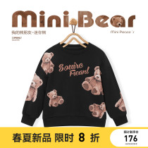 Minipeace Peacebird Kids Bear Kids Sweatshirt 2022 Spring New Exotic Boys Crew Neck Top
