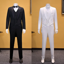 New mens tuxedo suit dress Best man costume Male host EMCEE costume Magician performance tuxedo