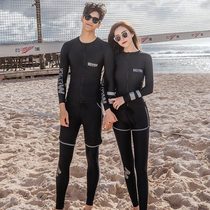 Swimsuit couples set couples Beach beach beach sun protection long sleeve floating diving suit men split women quick dry slim thin