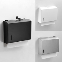 Black stainless steel tissue box white hand wipe paper box toilet paper holder toilet toilet paper box commercial tissue holder