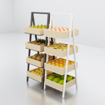 Steel wood display rack herringbone steel wood structure shelf convenience store fruit shop promotion table bread rack wooden pile head