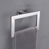 New German high-end 304 stainless steel toilet towel ring bathroom hardware pendant hanging towel ring square frame