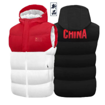 National team sports vest men and women outdoor training waistcoat warm autumn winter vest jacket casual down cotton horse clip