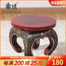 Thai Thai handmade solid wood stool Shoe stool Low stool Southeast Asian style furniture Club coffee table Small bench