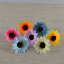 Simulation sunflower flower head 7CM small sunflower diy seaside shooting props Garland Dance wrist flower hat flower