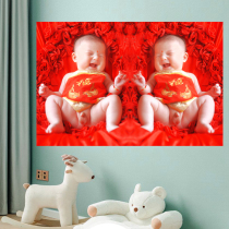 Wedding room baby poster wall sticker pregnant big eye baby painting bbdoll picture early boy son photo