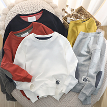 Quality childrens clothing boys Autumn New 2021 childrens foreign style long sleeve T-shirt in the big children White bottoming sweater tide
